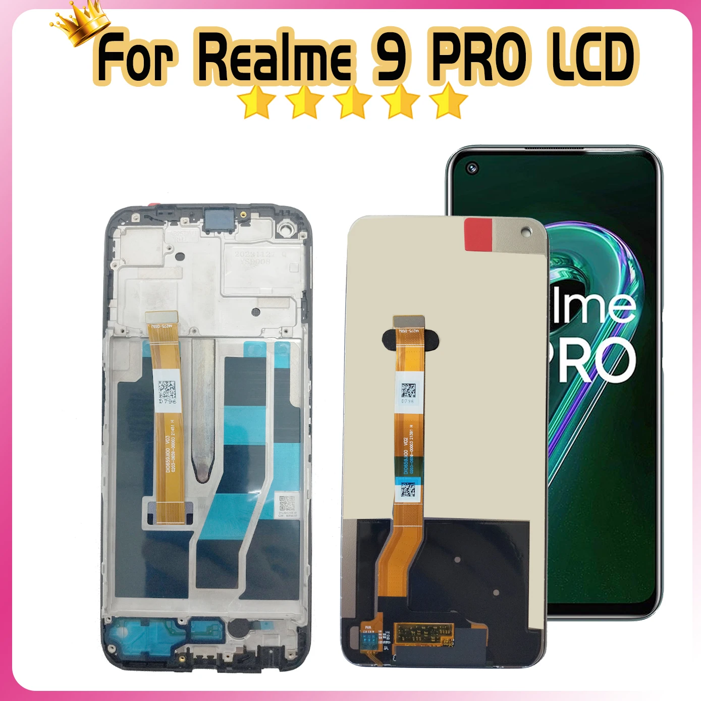 High quality Screen For Oppo Realme 9 Pro 9Pro LCD Display Screen Touch Panel Digitizer For Realme9 Pro RMX3471 RMX3472 LCD Fram