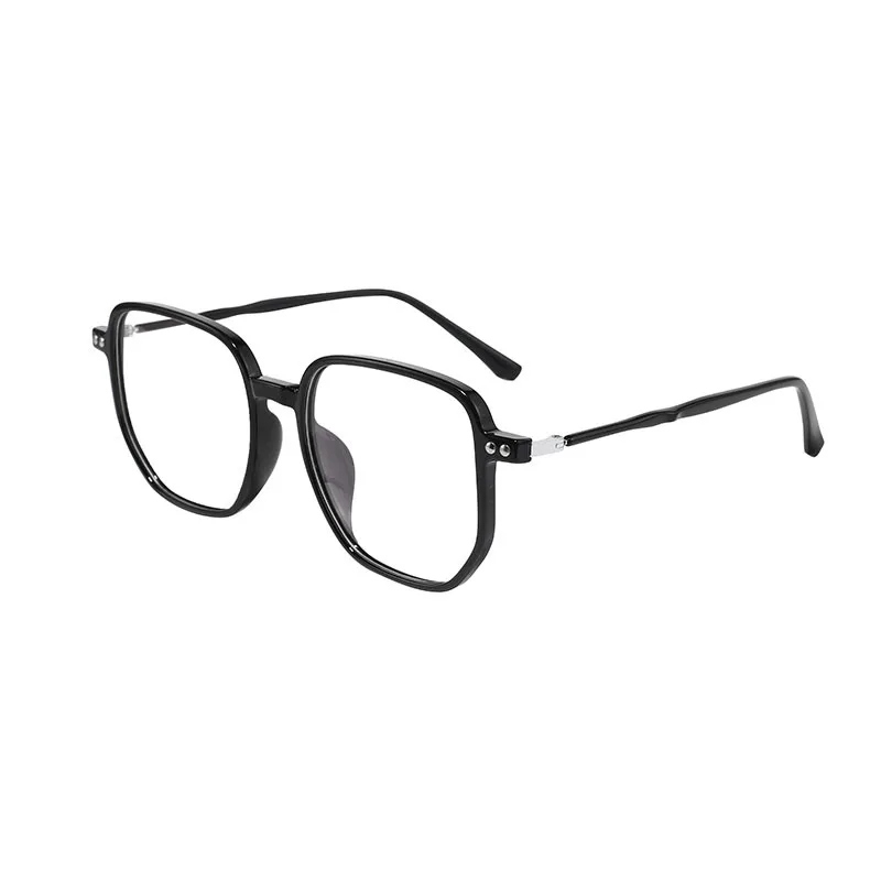 Retro Black Square Frame Large Face Slimming Bare-Faced Myopia Blue Light Glasses Men Optical Prescription Progressive  Oculos