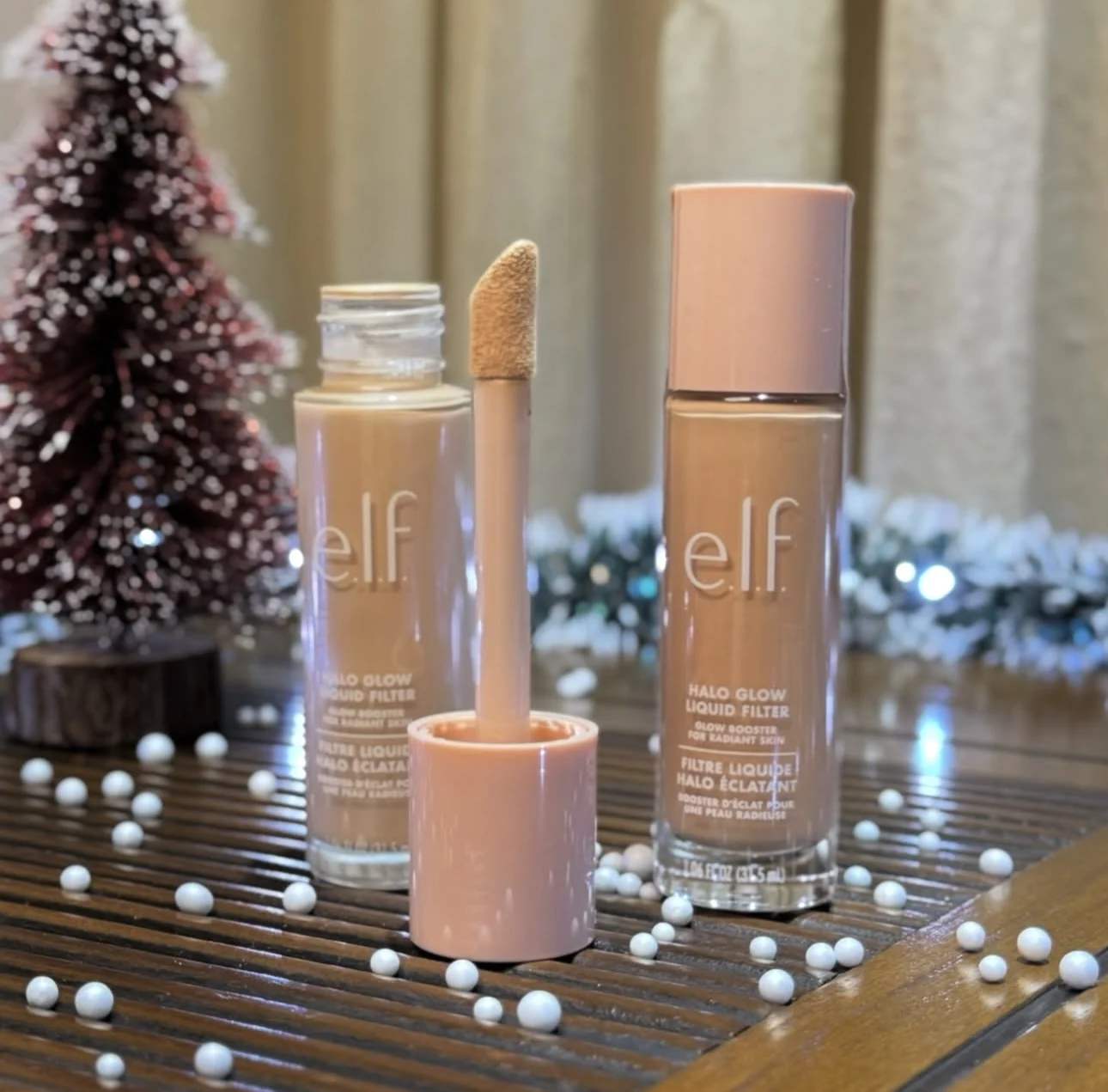 Halo Glow Liquid Filter Glow Booster para una piel radiante, para todo tipo de piel, 31.5ml e.l.f. Corrector Multifuncional de Cobertura Total y Eficaz