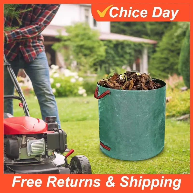 Foldable Reusable Leaf Sack Large Capacity Reusable Trash Storage Container Waterproof PP Woven Bag 100/200/300/400/500L Amagi