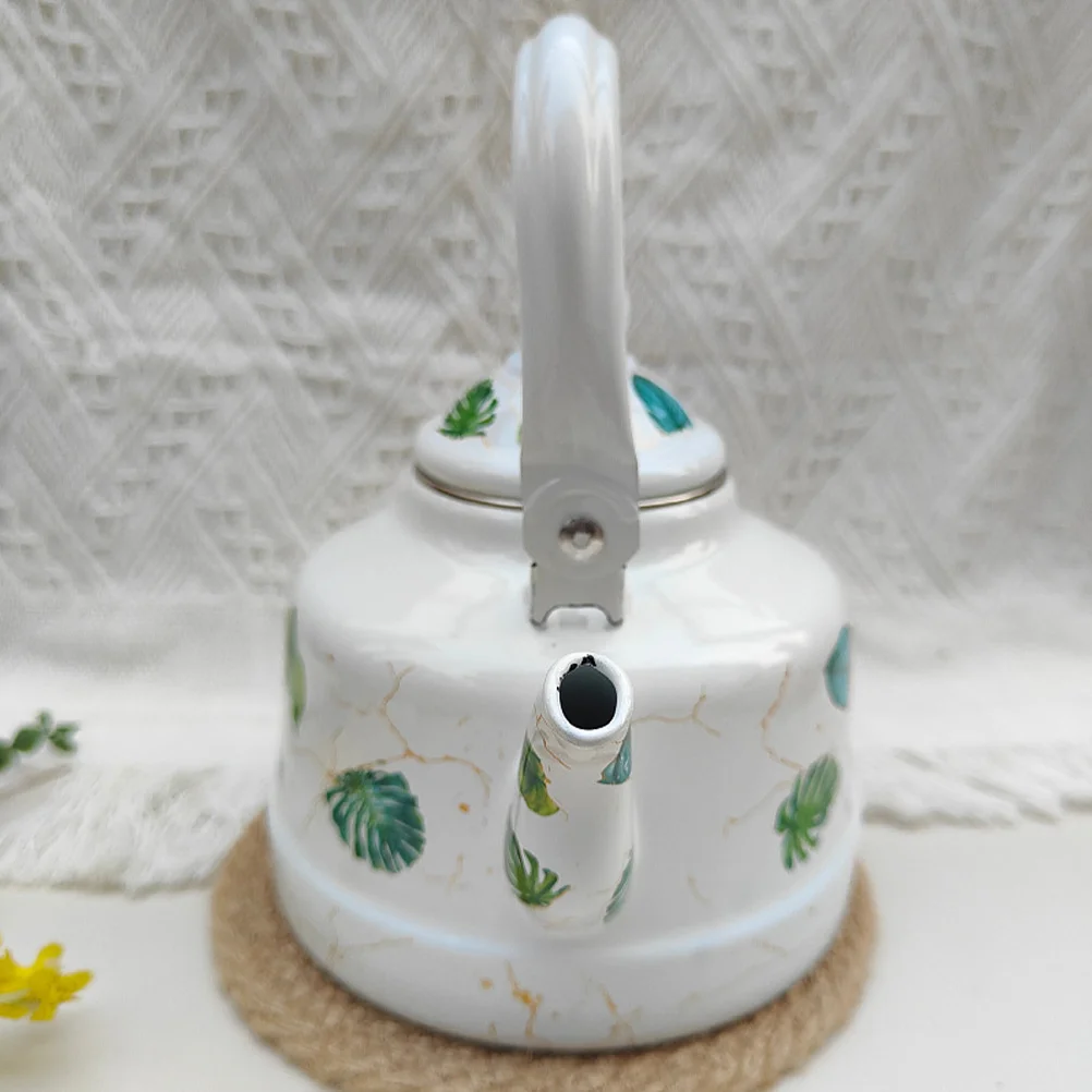 

Retro Enamel Teakettle 1.1L Efficient Water Boiling Pot Lightweight Portable for Home Hotel Restaurant Use