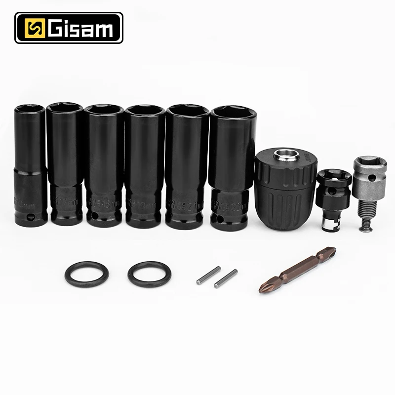 14Pcs Set Electric Impact Wrench Hexs Socket Adapter Kit Drill Chuck Drive Adapter SET for Electric Drill Wrench Screwdrivers