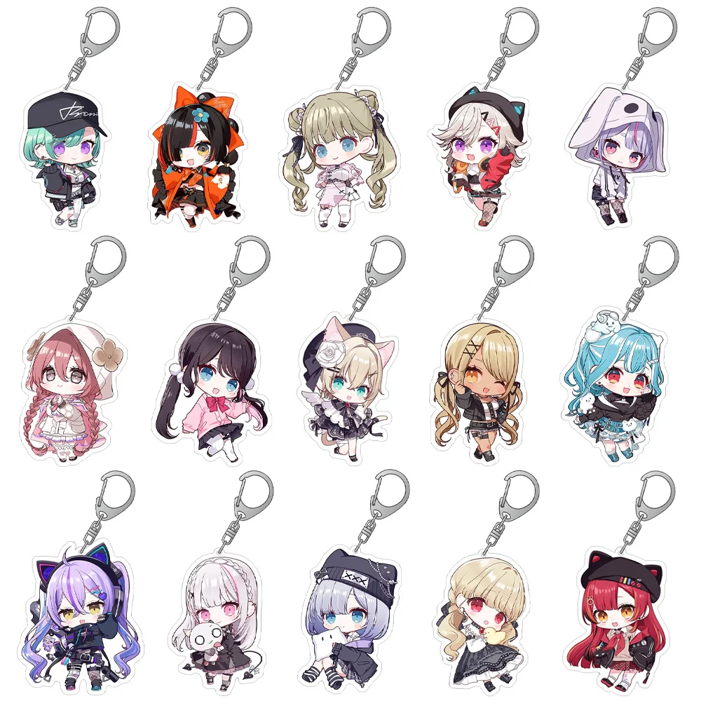 Lucky Seven Store VTuber VSPO Official YUMENO AKARI  YANO KUROMU TSUMUGI KOKAGE  SENDO YUUHI Acrylic keychain anime Bag pendant