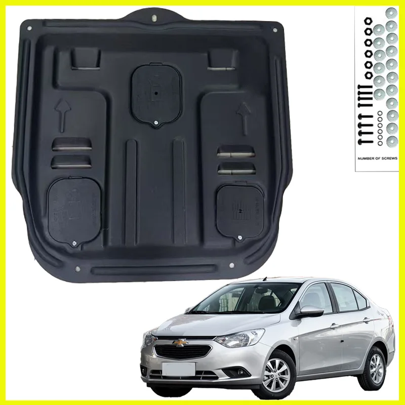 Black Under Engine Guard Plate Splash Shield Mud Fender Cover For Chevrolet Sail 2015-2019  Mudguard Protector Car