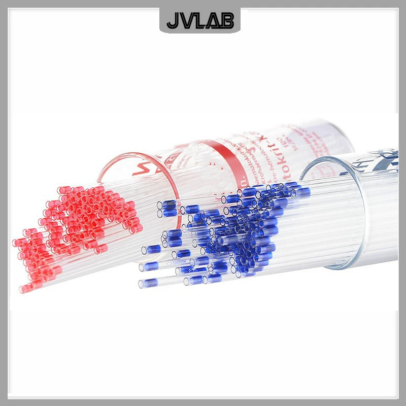 NRIS Micro Hematocrit Tubes Red Sodium-heparinized Blue Non-heparinized Haematocrit Capillary Tube Soda Lime Glass 80 IU/ml