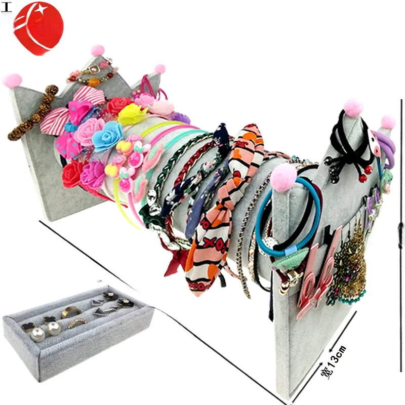 Headband Hair Band Display Rack Headdress Hairpin Headband Hairband Jewelry Storage Rack Bracelet Bracelet Flannel Jewelry Rack