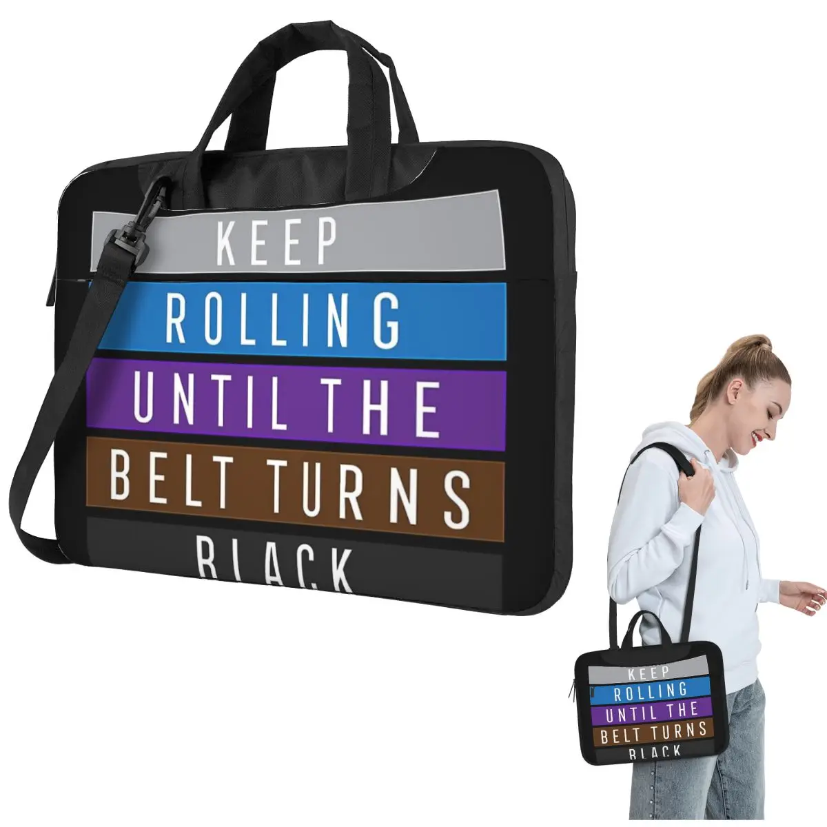 

Jiu Jitsu BJJ Keep Rolling Light Laptop Bag Shockproof Case Computer Bag 13 14 15.6 Inch Crossbody Laptop Pouch Macbook Pro Air