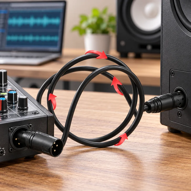 3-Pin XLR Male to Male 90° Adjustable Right Angle Patch Cable, Gold Low Profile Short Audio Cord for Studio Mixer Equipment