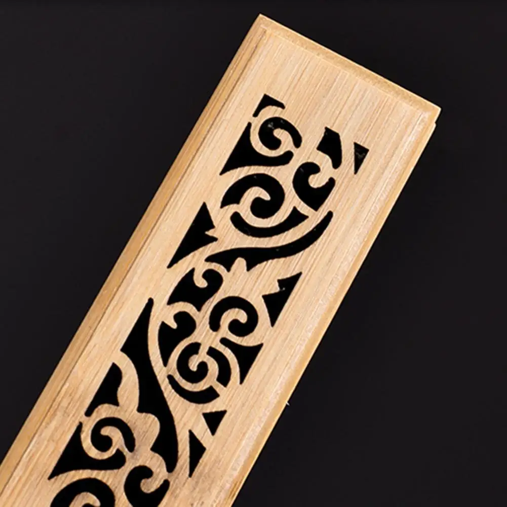 Stress Relief Bamboo Incense Box Bamboo Incense Box Burner Carved Incense Stick Holder Ash Catcher Retro Meditation for Tea