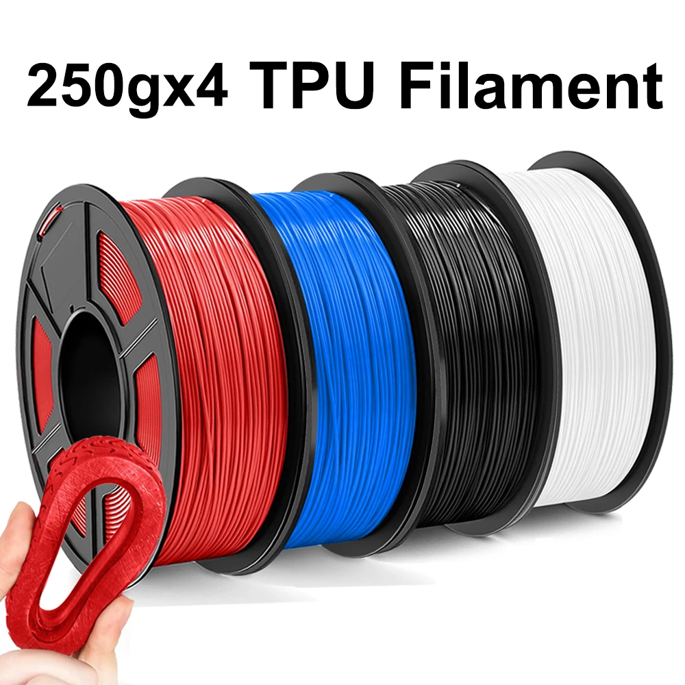 

250g Flexible Filament TPU White Black 3D Printer Filament Printing Roll FlexMaterials tpu Blue Red 1.75mm 250gx4