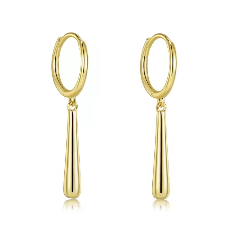 925 Sterling Silver Hoop Earrings 2025 Trendy Simple Water Droplets  Tassel Party Gifts For Women Fine Jewelry