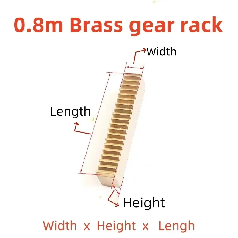 1pcs 0.8 modulus 0.8M width 4mm 6mm 8mm 10mm brass rack gear rack transmission length 100mm 200mm 250mm 300 mm