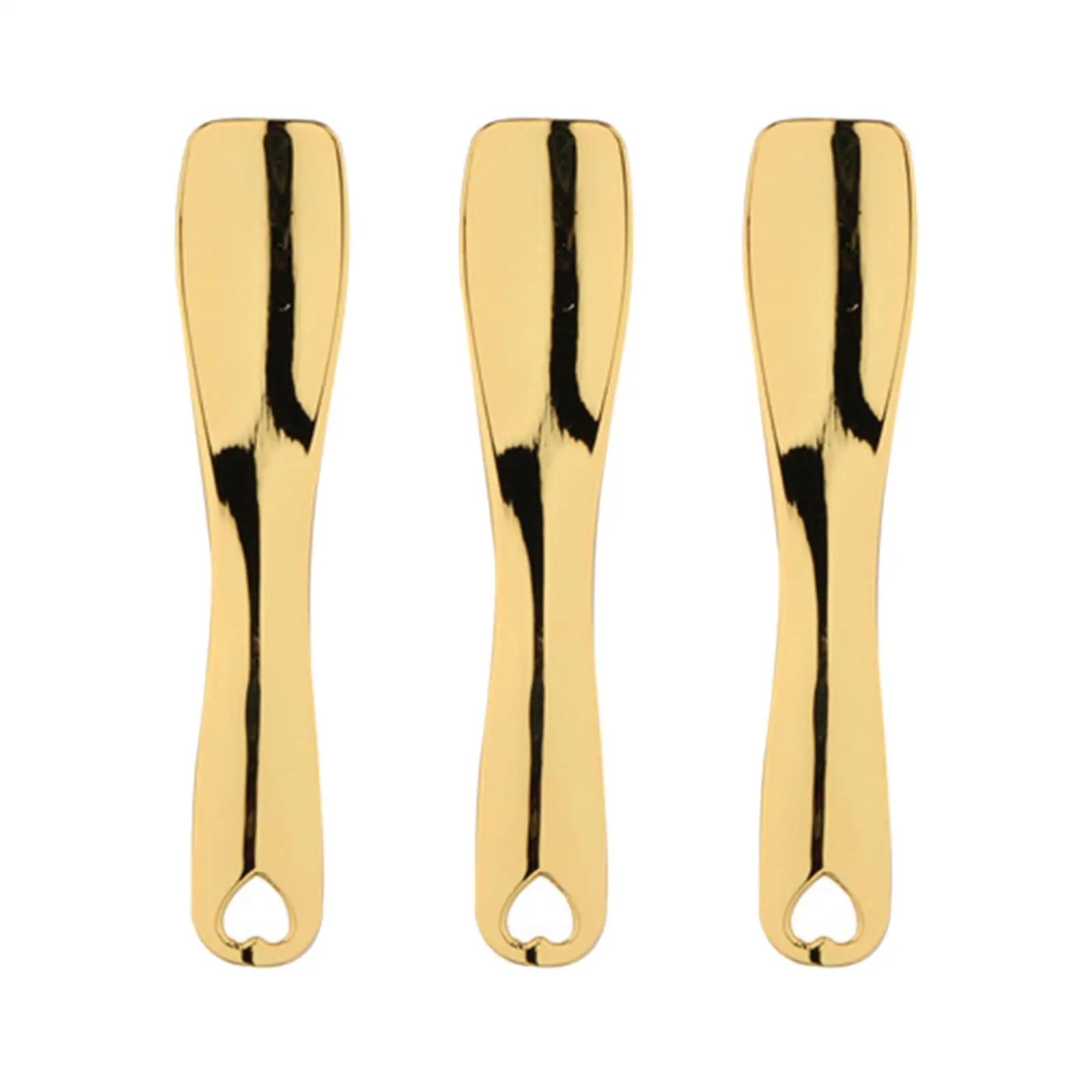 Smooth Zinc Alloy Makeup Spatula 3 Pack Mini Spoon for Skincare Cream Lotion Mask Sampling Personal Care Tools