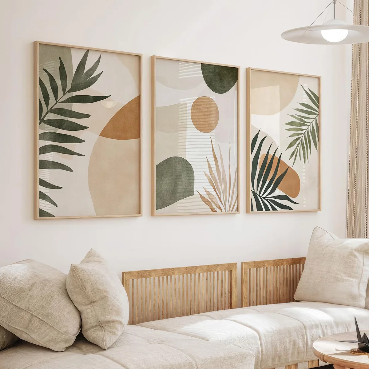3PCS Warm Neutral Tones Wall Art  Modern Rustic Botanical Posters Japandi Minimalist Decor  Canvas Paints For Room Decoration