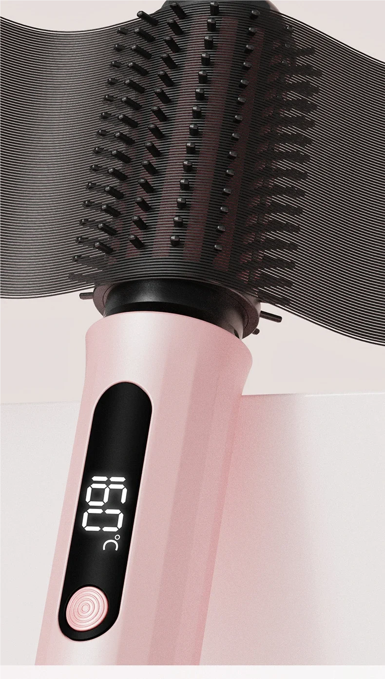TINSOL Negativ-Ionen-Heißluftbürste Professionelles Styling-Tool Multifunktionale Beheizte Locken- und Glättungsbürste – Detail 12