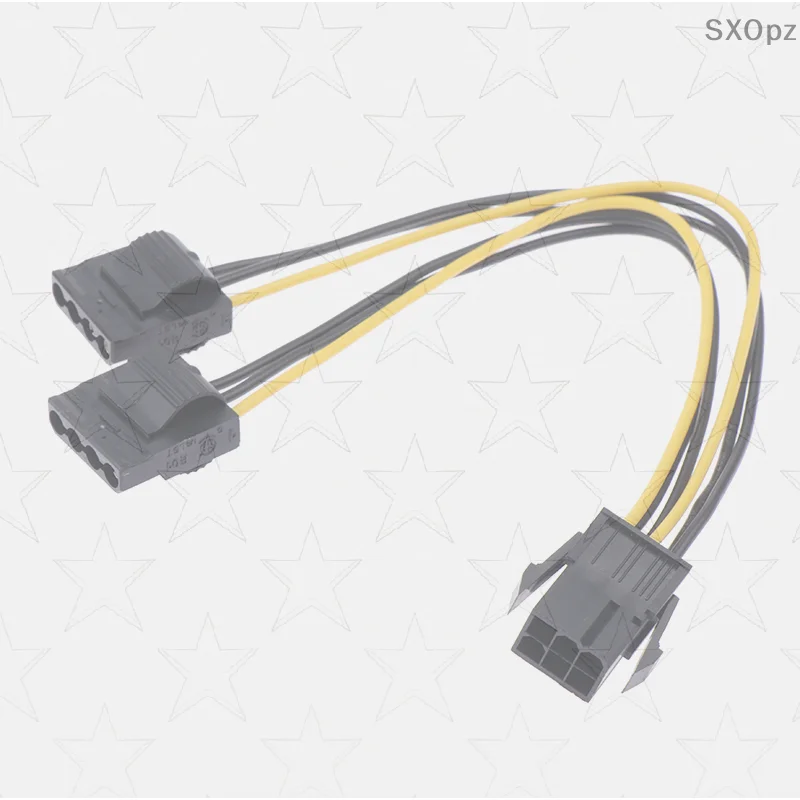 Graphic Card Power Adapter 6Pin to Dual 4Pin IDE, Power Cord Connector