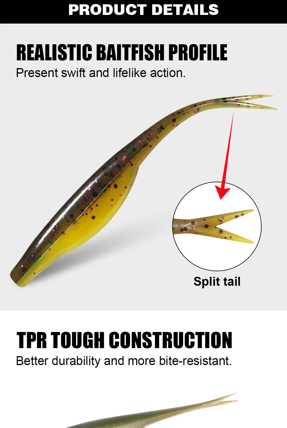 Spinpoler Soft Jerkbait Floating Split Tail 7 cm Angelköder Shad Minnow Crankbait Kunststoff Swimbait für Bass Forelle Zander Tackle – Detail 3