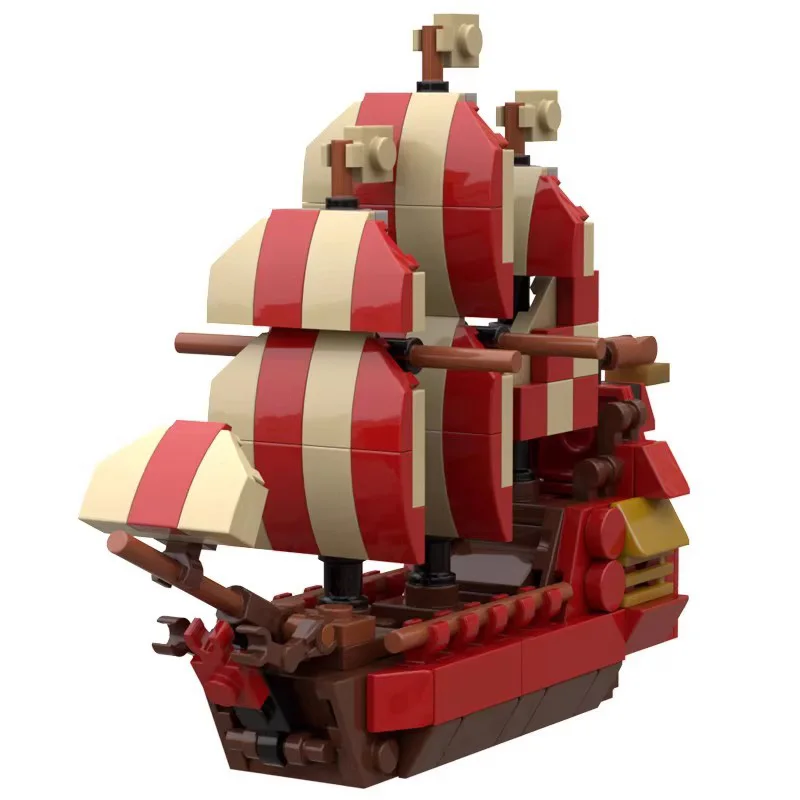 MOC Piratenboot Modell Bausteine Mittelalter Segelboot Schiff Versand Segelziegel Spielzeug