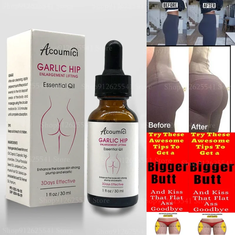 Huile de rehaussement des fesses et des seins pour femmes sexy, efficace, plus gros, levage des fesses, fesses africaines, exercice des fesses, hanches, huile d'agrandissement, 30ml