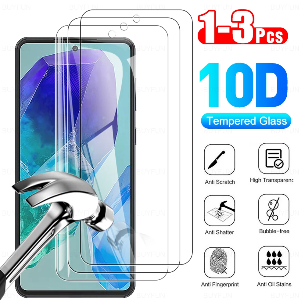 1-3Pcs For Samsung Galaxy M55 Tempered Glass Protective Film SamsungM55 M 55 55M Clear Screen Protector Sumsung Sansing Samsong