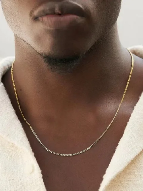 Men Stainless Steel Basic Chain Necklace Titanium Steel Jewelry Cuban Chain For Women 2