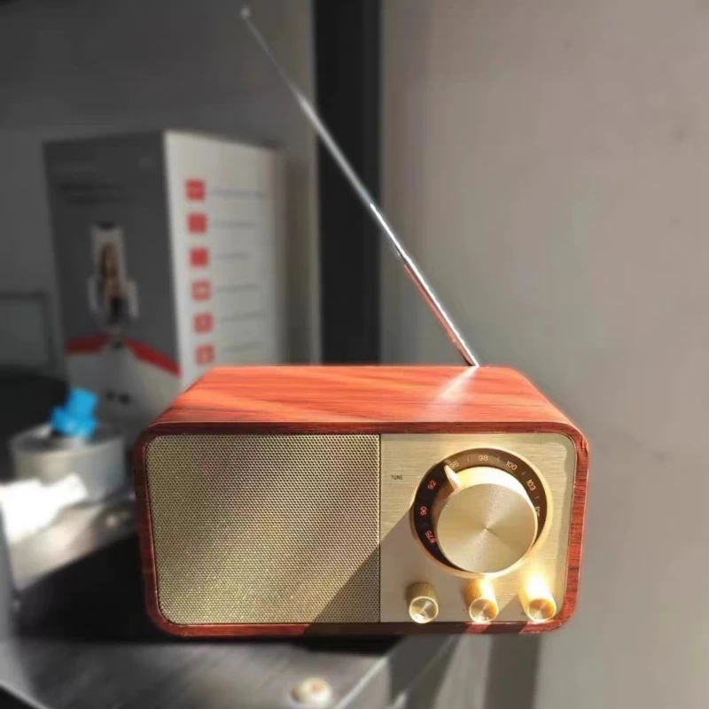 

JY-66 Винтажные беспроводные колонки-Bluetooth/FM-радио с глубокими басами, портативные для спальни/офиса, поддерживает TF-карты и AUX-кабель