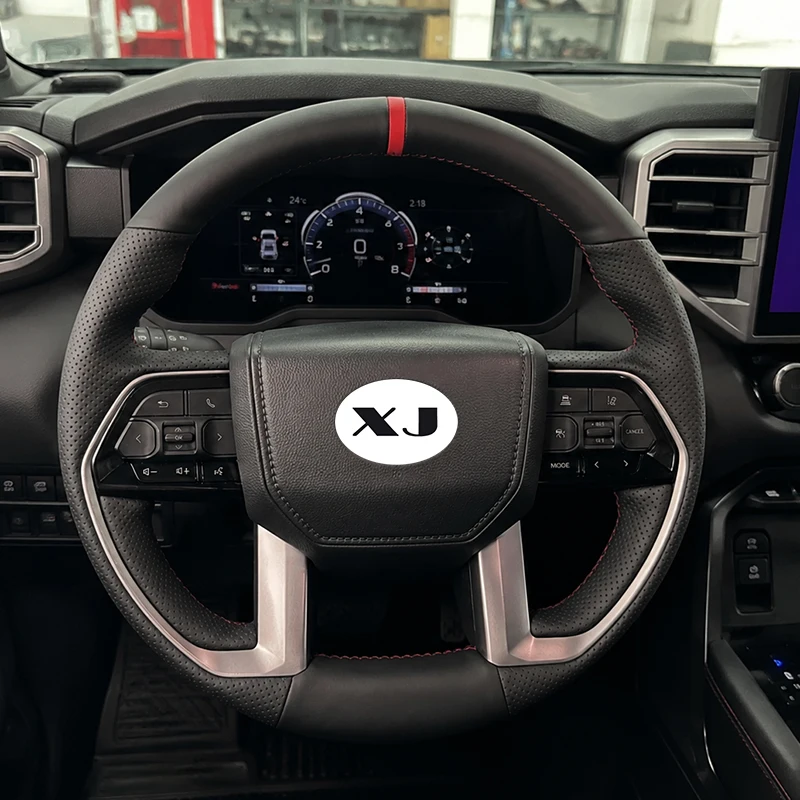 

Custom Microfiber Leather Car Steering Wheel Cover for Toyota Tacoma Tundra III 4Runner Sequoia 2022-2025 Interior Accessories