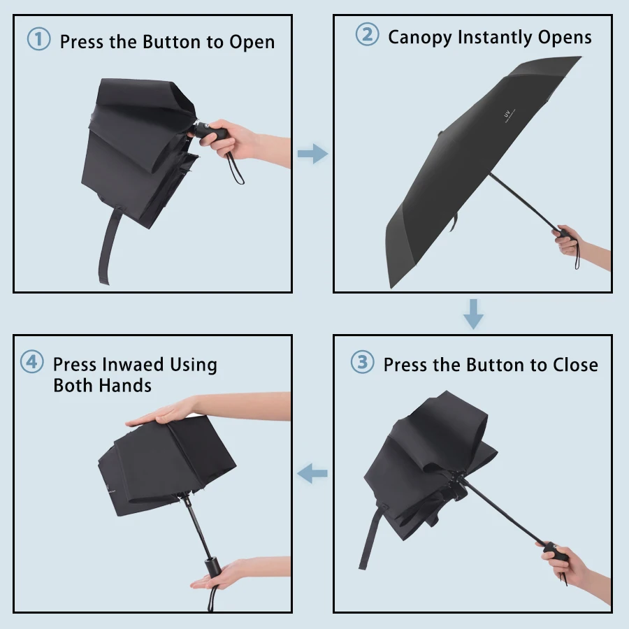 8 Ribs Travel Rain Sun Umbrellas Windproof Multi-color Travel Umbrella Automatic Open And Close image 6