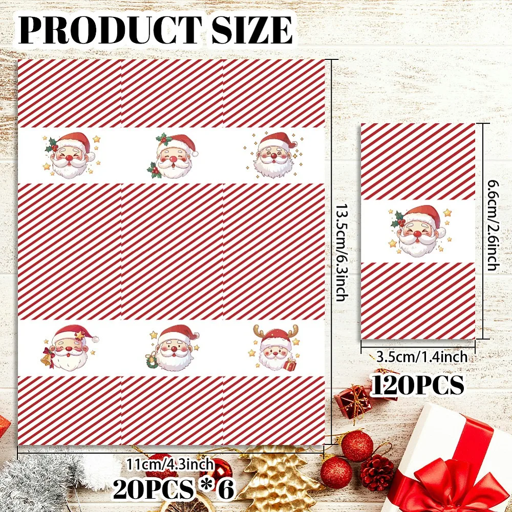 Leaf Paper Self Adhesive Mini Bar Wrappers Baby Shower Lable Stickers for Baby Boys Girls Shower Decor Santa Claus