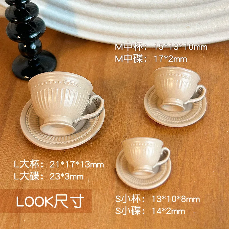 1:12 Tazza da caffè francese in miniatura Accessori per casa delle bambole Aspetto di alta qualità Mini set di piatti da portata Decorazione della casa da gioco