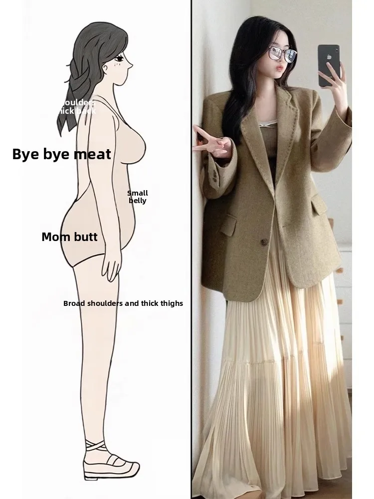 

plus Size Women's Suit Jaet And Pleated Skirt Set Spring Faion Casual Sle High Quali Beautiful And Unique