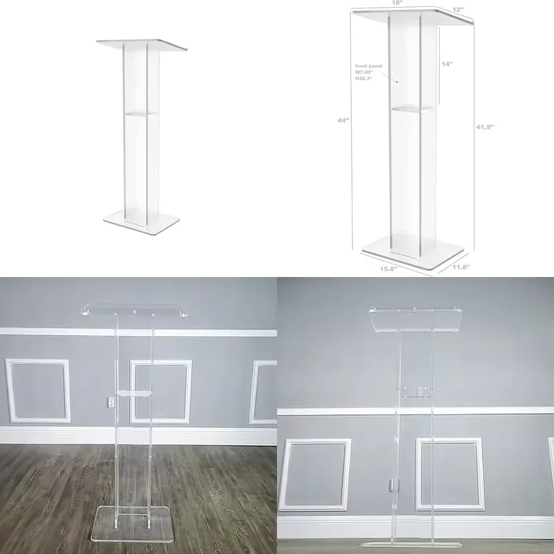 for Acrylic Classic Round Transparent Podium Suitable for Event Reception Host Desk Portable Church