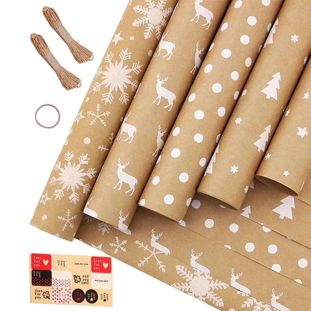 Wrapping Paper Sheets,for Christmas Birthday Wrapping Paper Set of 5 Gift Wrap Papers,Present