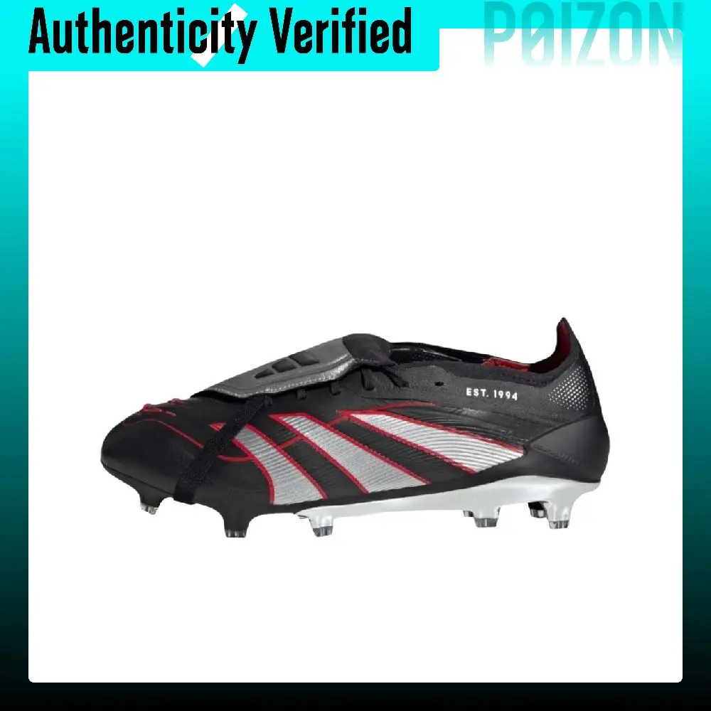 Adidas Predator FG Firm Ground Natural Grass Soccer Shoes Unisex Black Silver JS0563