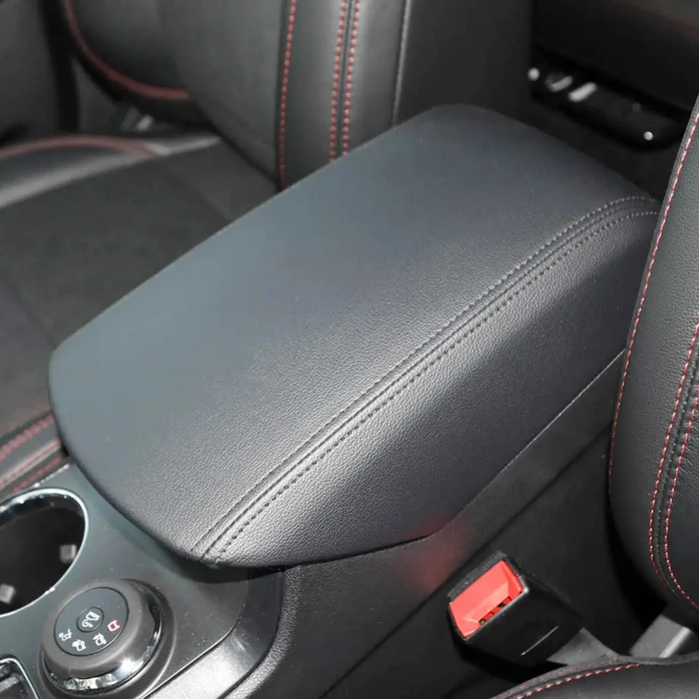 Center Console Gloves For 2011-2018 Ford Explorer Black Leather Center Console Lid Armrest Cover