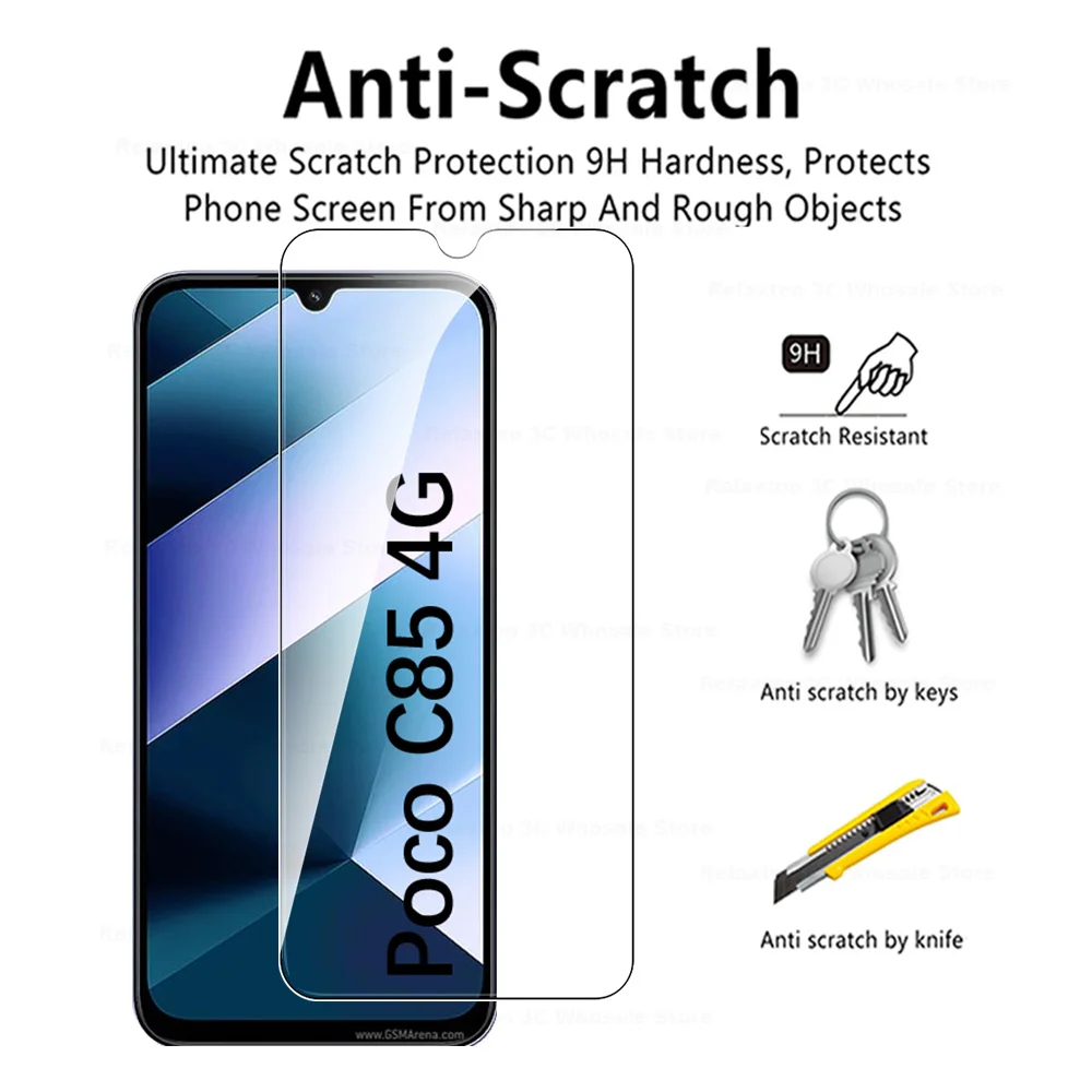 حامي الشاشة ل Xiaomi Poco C85 4G PocoPhone C 85 85C PocoC85 الزجاج المقسى الترا واضح شاتيربروف طبقة رقيقة واقية غطاء #4
