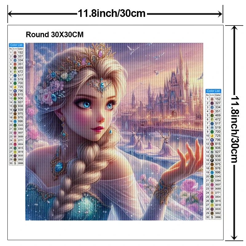 5D DIY Disney Diamond Painting Kit Disney Princess Elsa Cross Embroidery Handmade Diamond Mosaic Art Gift