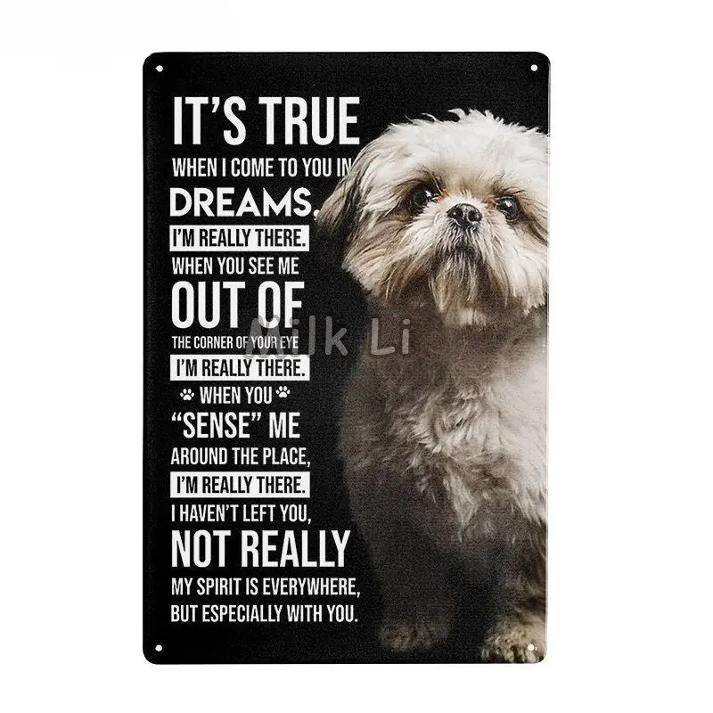 Tin Sign Wall Decor Vintage Funny Shih Tzu Dog Metal alluminio per la camera di casa camera da letto negozio di animali decorazione del bagno della