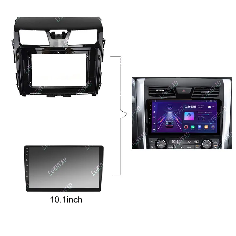 10.1inch Car Radio Fascia for Nissan Altima Teana 2013-2018 DVD Stereo Frame Plate Mounting Dash Installation Bezel Trim Kit