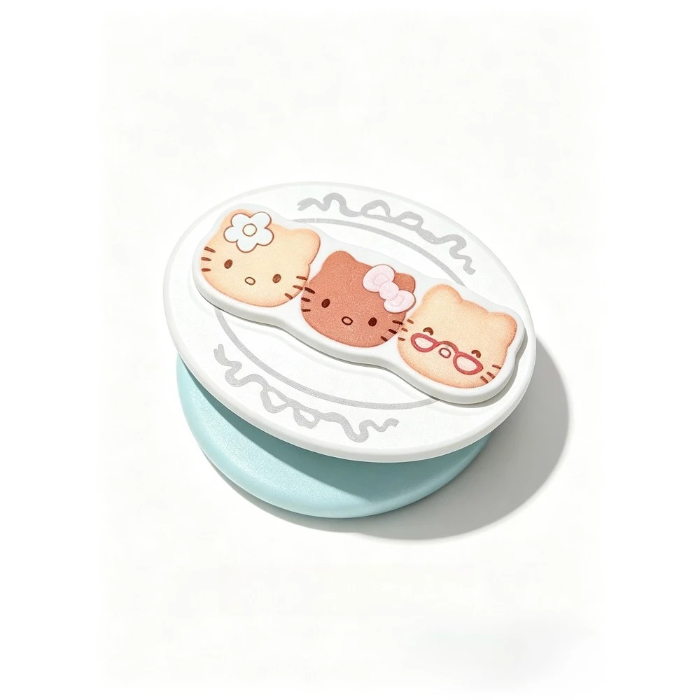 Sanrio Creative Cartoon Hello Kitty Korea Cute Biscuit For MagSafe Phone Stand Foldable Magnetic Phone Case Finger Ring Holder - view 6