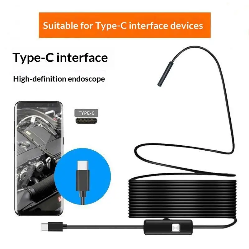 3 In 1 USB Endoscope For OTG Android Phone 5.5mm Borescope Inspection For PC Snake Camera For Pipeline