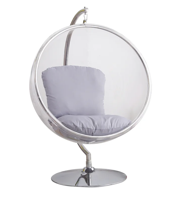 

Spherical Acrylic Hanging Chair Customized Acrylic Semicircle Chair Floating Egg Chair Design