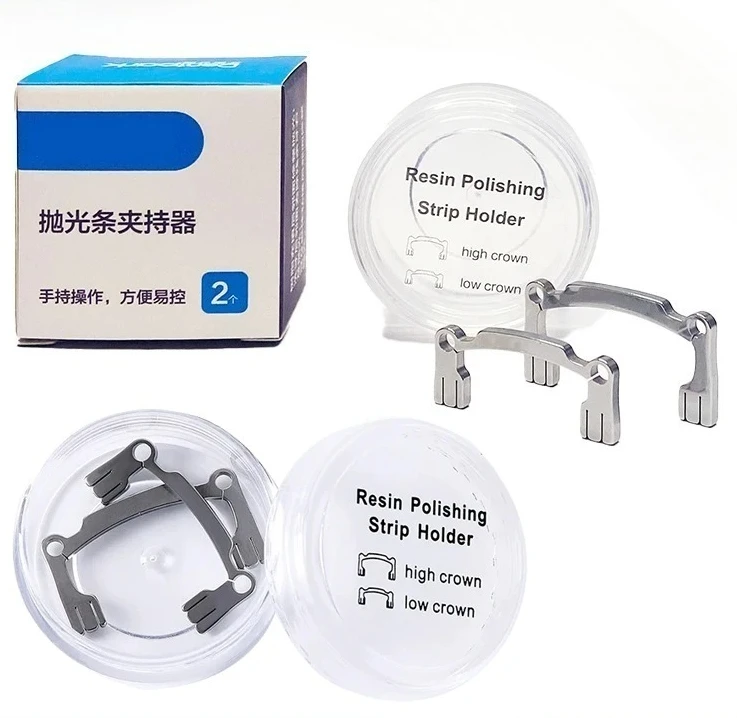 

Box/2Pcs The Stainless Steel Holder for lab Polishing Strip Is Suitable for High/low Crowns Resin Teeth Grinding Shaping