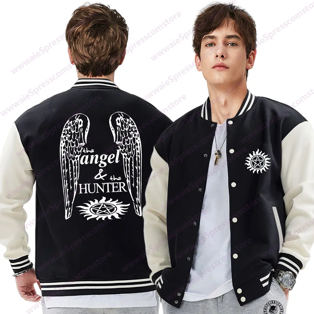 Supernatural Harajuku pattern baseball shirt youth fashion street high quality sweatshirt jacket tops