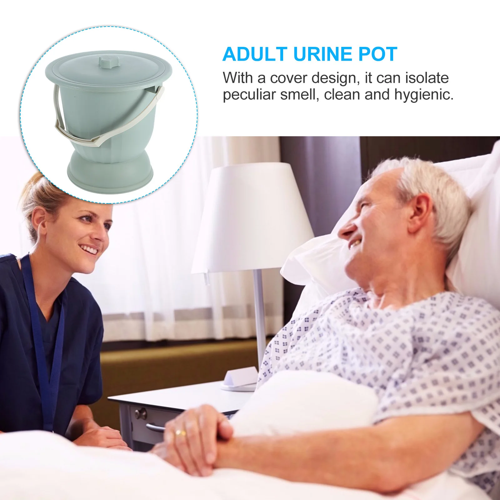 وعاء الغرفة مع غطاء مبولة محمولة لكبار السن المعاقين ليلة البول دلو قابلة لإعادة الاستخدام البلاستيك Bedpan قعادة التدريب المرحاض المنزل #6