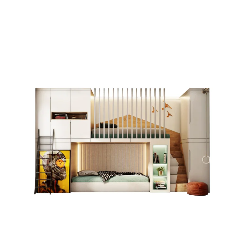 Solid wood upper and lower bed Bunk bed creative design high and low bed children's upper and lower beds