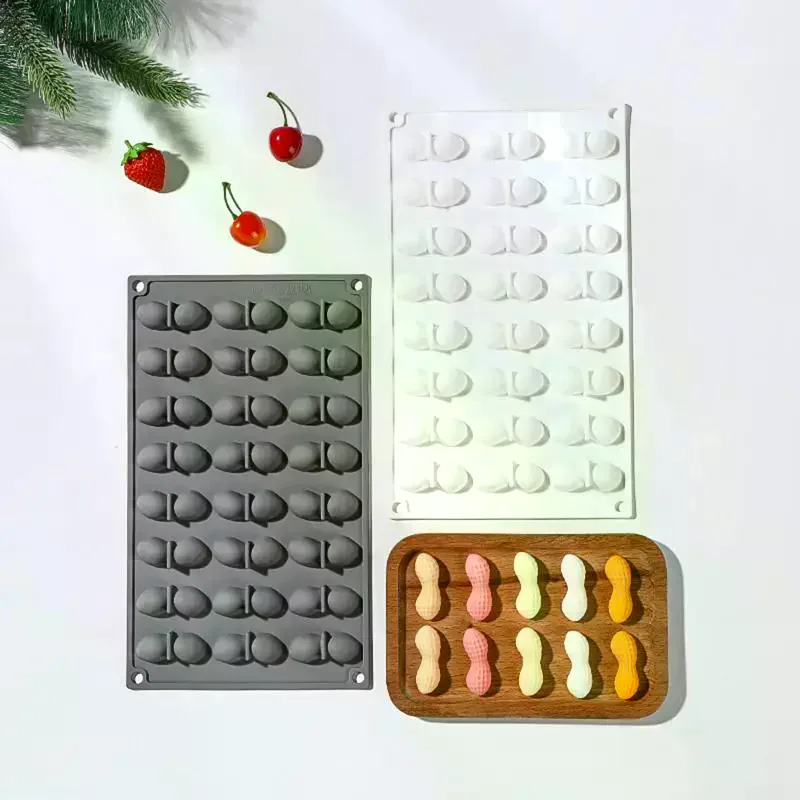 24 Holes Peanut Silicone Mousse Mold Cake Decoration Tools Chocolate Muffin Fondant Mould DIY Candle Molds Kitchen Accessories