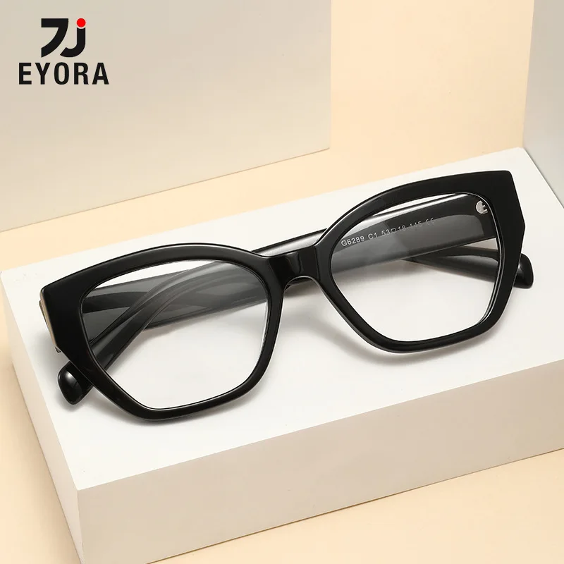 

EYORA Fashion Acetate Cat Eye Durable Reading Glasses Anti Blue Ray Myopia and Hyperopia Photochromic Prescription Eyewear Lens