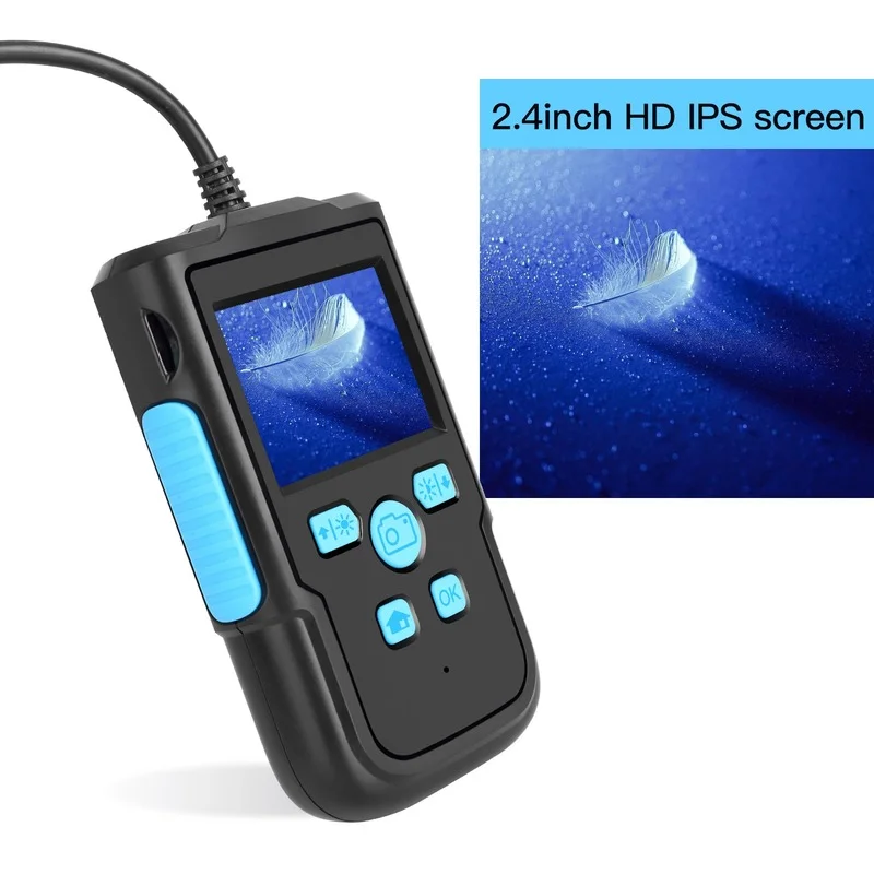 1080P Handhold Endoscope Camera 10M Hard Wire 4.3 Inch IPS Screen 5.5mm Len Waterproof Industrial Pipeline Inspection Borescope