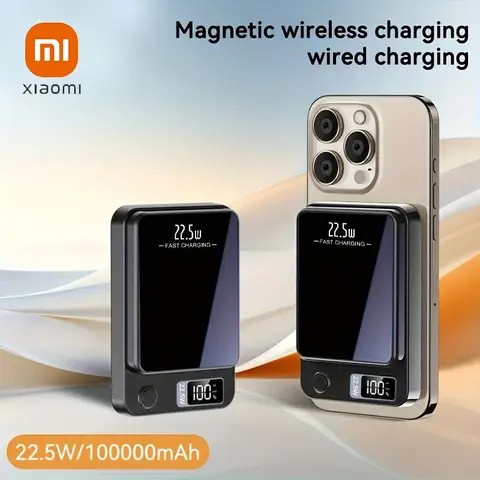 Xiaomi 200000mAh Ultra Capacity Magnetic Power Bank Wireless 22.5W Super Fast Charging Portable Powerbank for iPhone 12-17